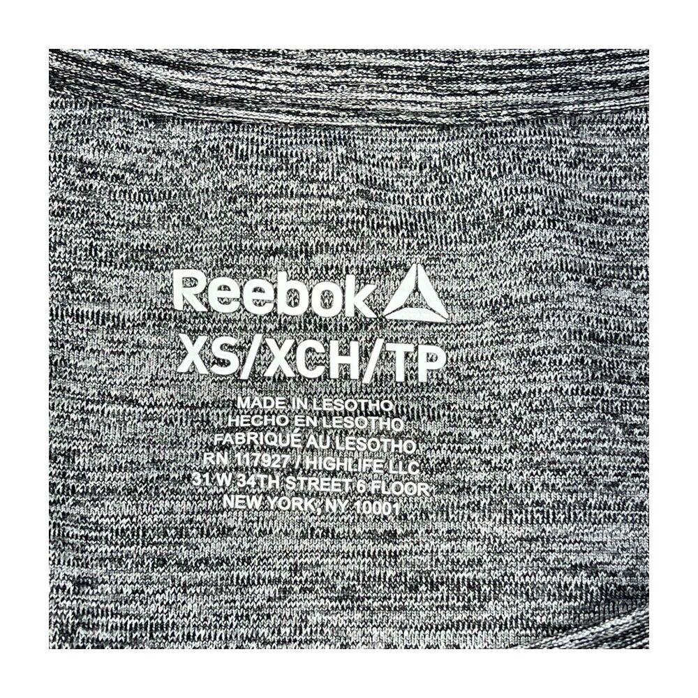 Reebok Athletic T-Shirt Women's XS Heather Gray Long Sleeve Round Neck Running - Picture 3 of 6